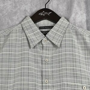 BRUNO Sueded Microfiber Men's Shirt Large Gray Button Up Short Sleeve